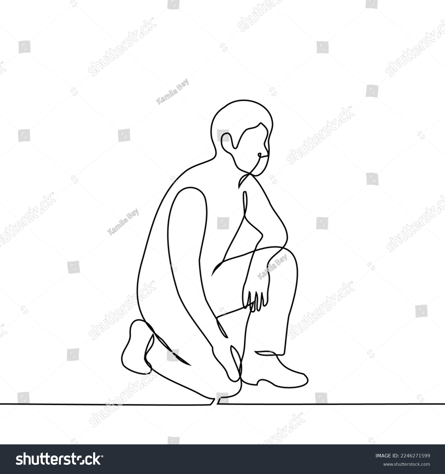 Kneeling drawing photos images and pictures