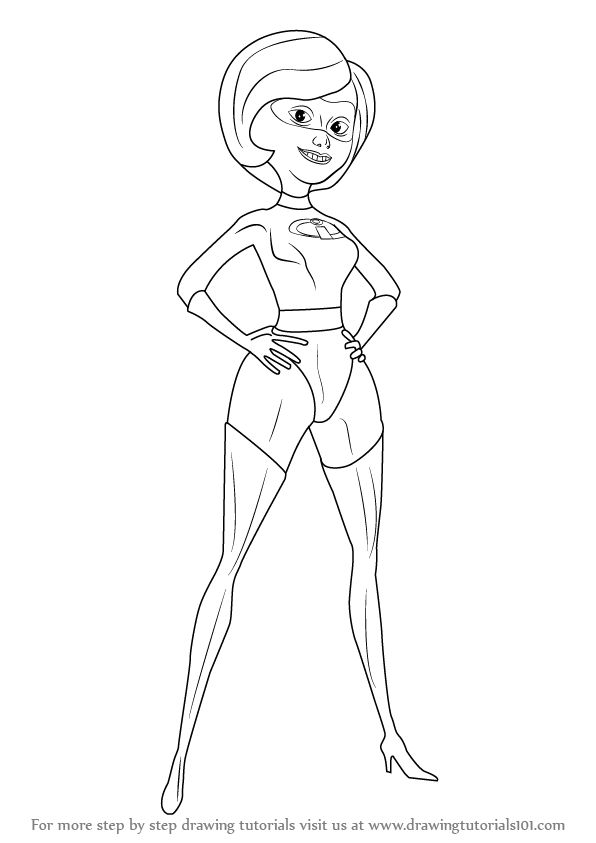 Learn how to draw elastigirl from the incredibles the incredibles step by step drawing tutorials the incredibles book art drawings cartoon drawings