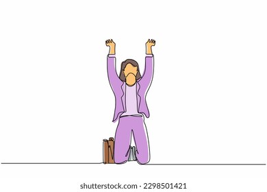Continuous one line drawing sad shocked stock vector royalty free
