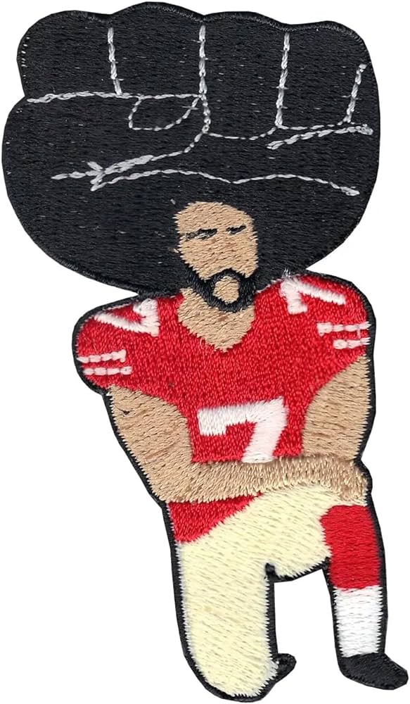 Kneeling kaep fist patch emoji meme iron on embroidered