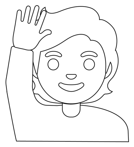 Person raising hand emoji coloring page free printable coloring pages