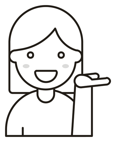 Woman tipping hand coloring page free printable coloring pages
