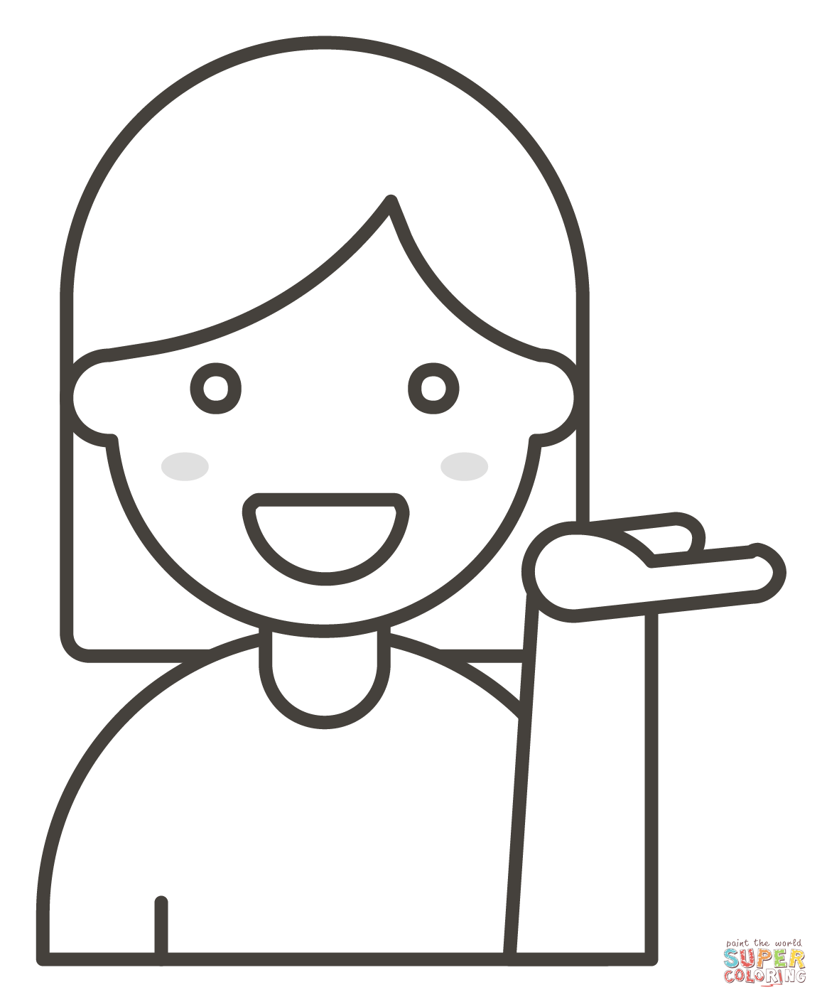 Woman tipping hand coloring page free printable coloring pages