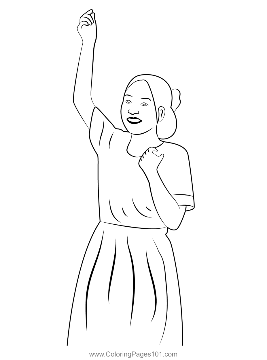 Girl calling person coloring page for kids