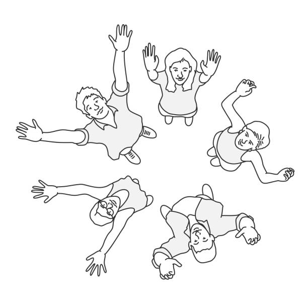 Girl rise hand illustrations royalty