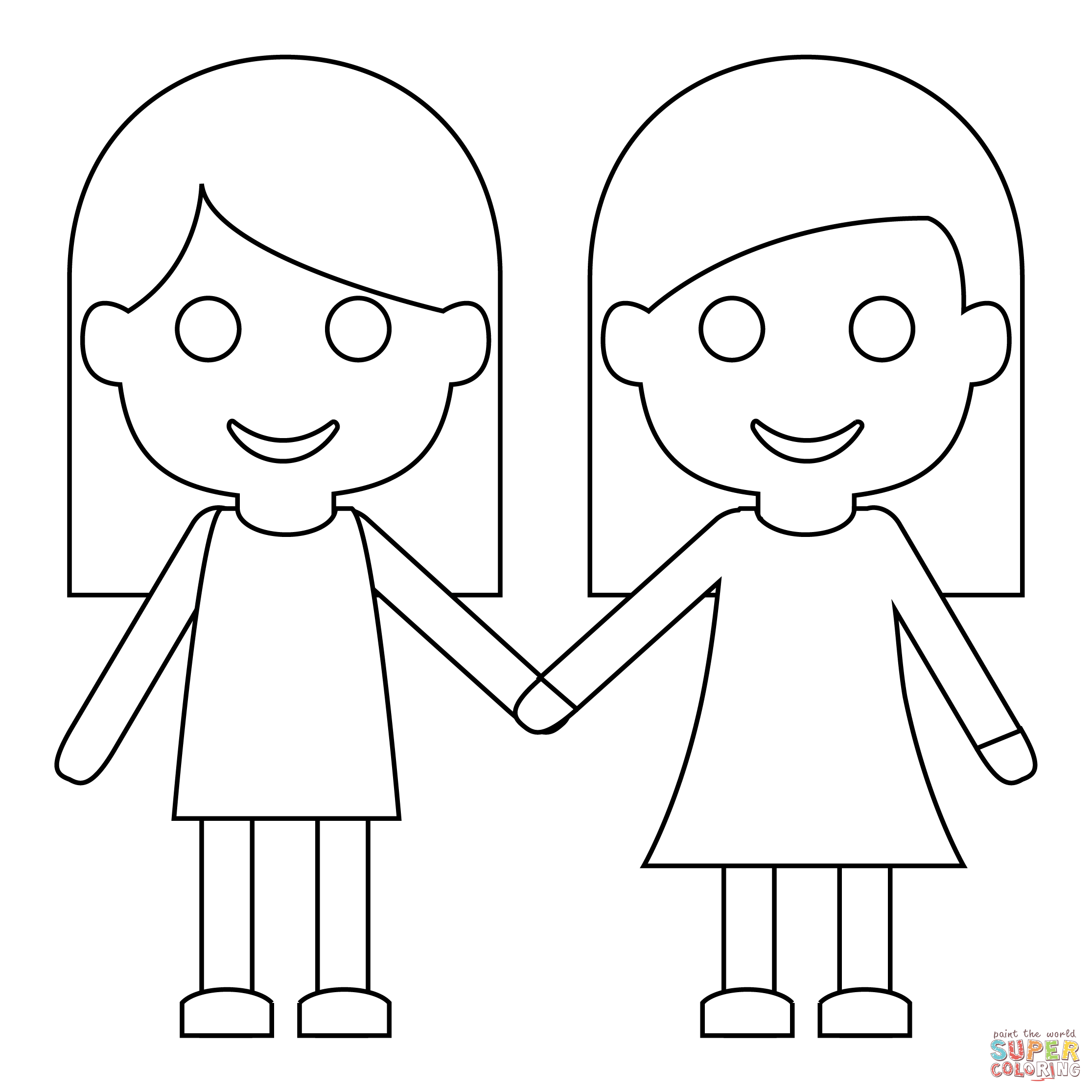 Women holding hands coloring page free printable coloring pages