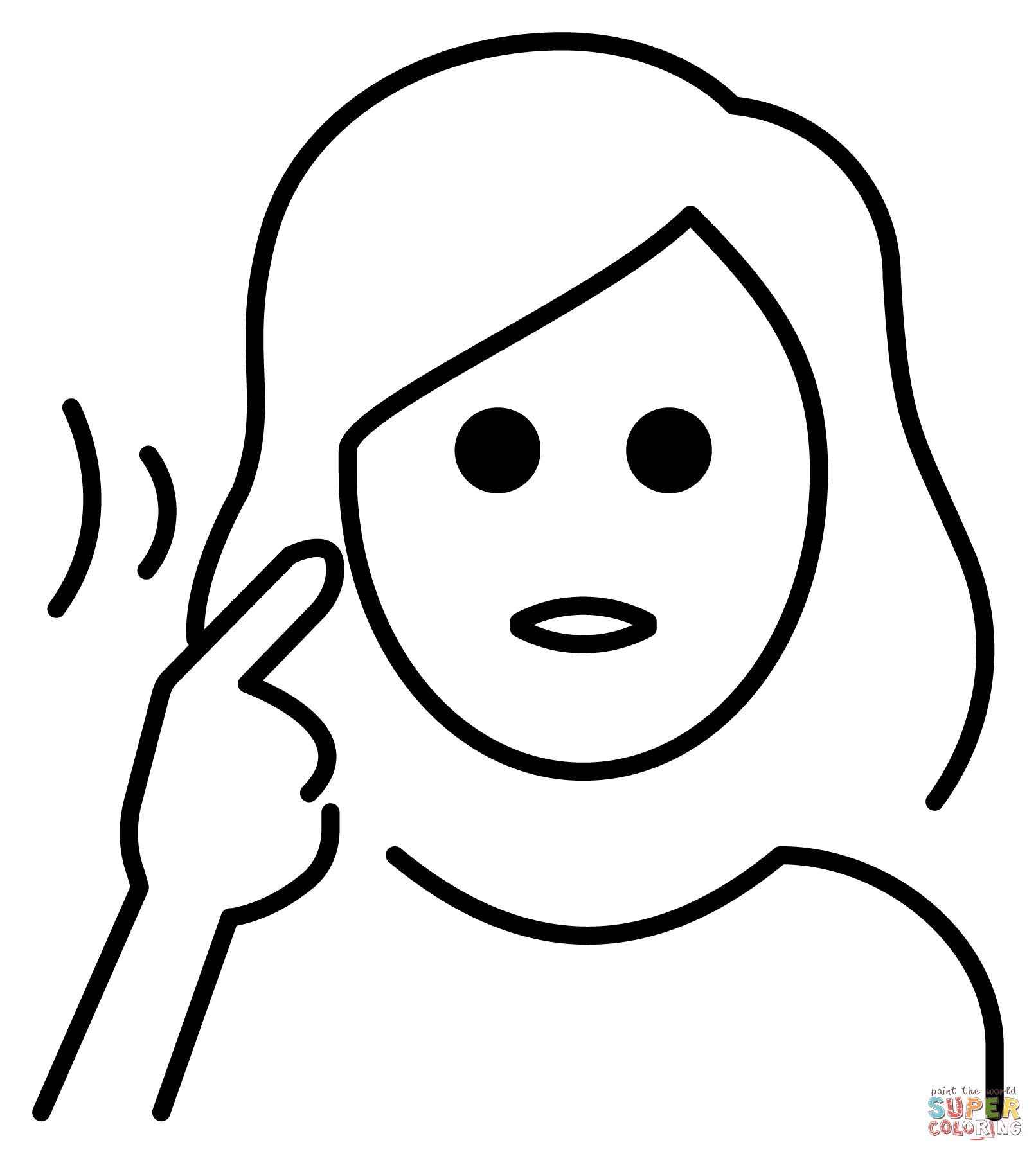 Deaf woman emoji coloring page free printable coloring pages