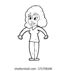 Cartoon woman raising hands air stock illustration