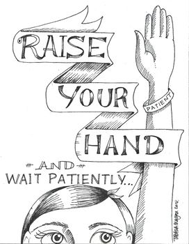 Raise your hand coloring sheet art classroom organization art classroom simple art activity