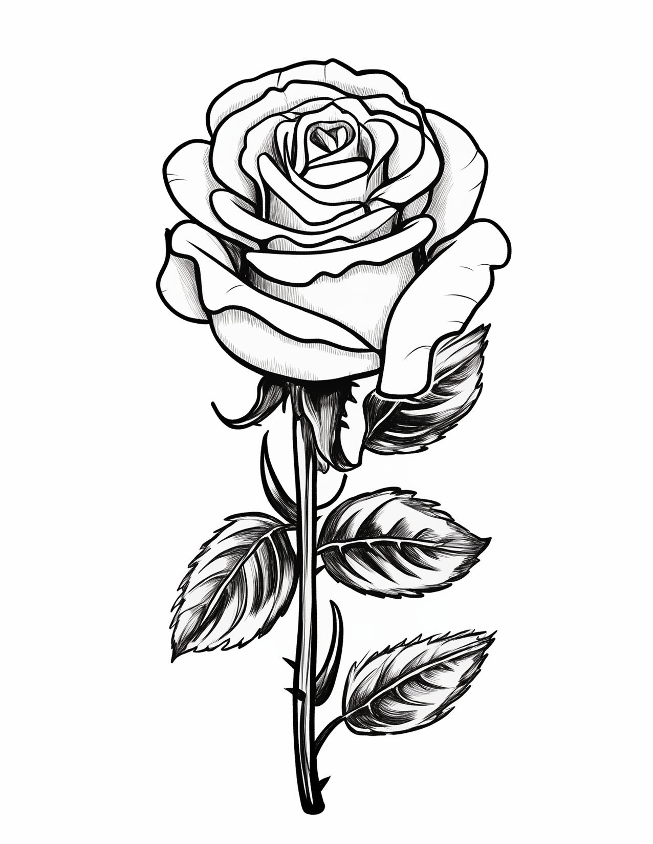 Beautiful rose coloring pages for kids and adults