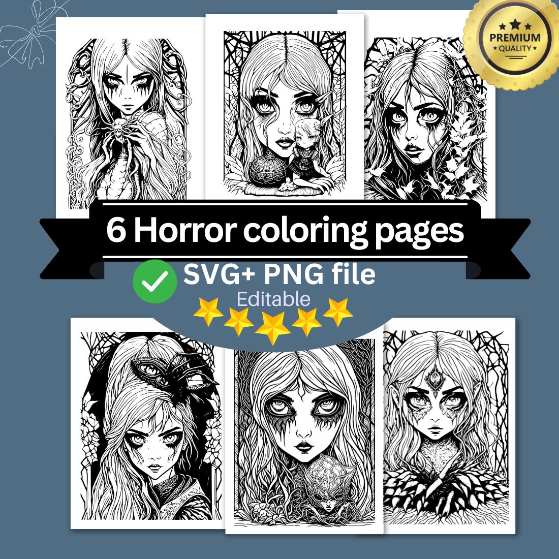 Coloring pages bundle for adultsa gothic girl with a skull and roses headdress horror and creepy