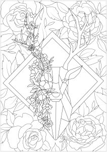 Rose coloring pages for adults kids