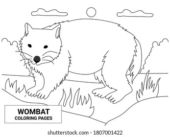 Wombat coloring pages animal coloring pageeasy stock vector royalty free