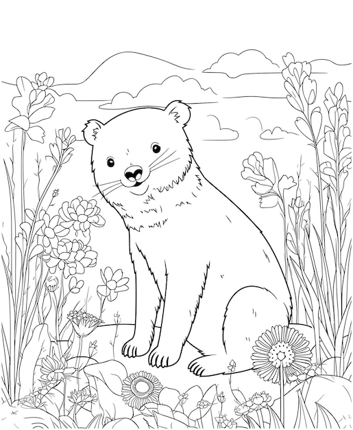 Premium vector wombat coloring page illustrations and vectors