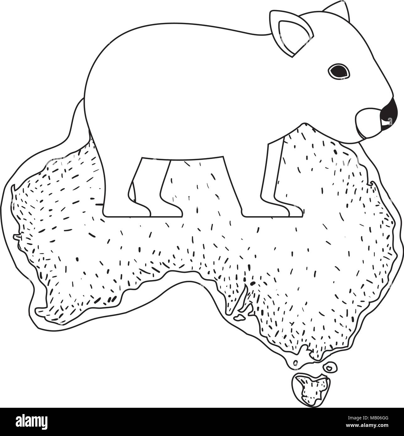 Funny wombat black and white stock photos images