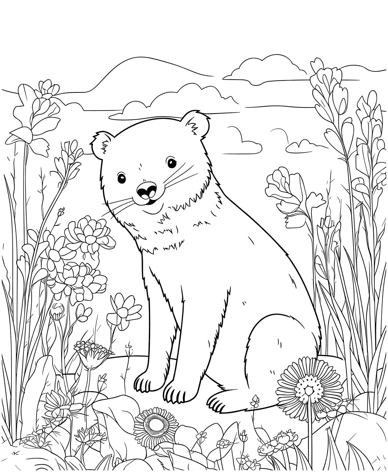 Premium vector wombat coloring page illustrations and vectors