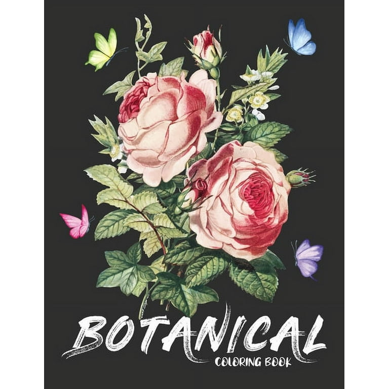 Botanical coloring book floral adult coloring book flowers and gardens gift for women paperback
