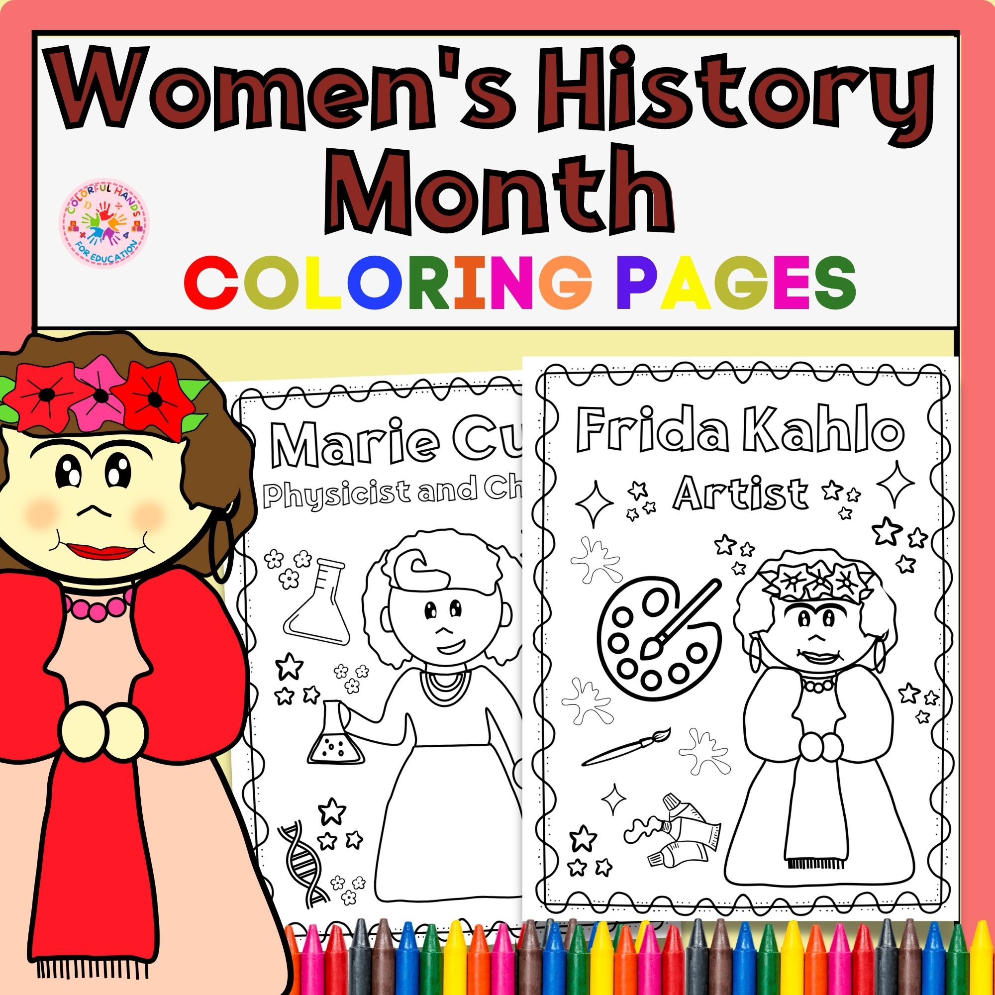 Womens history month coloring pages made by teachers