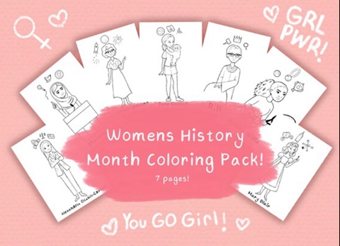 Womens history month coloring pack