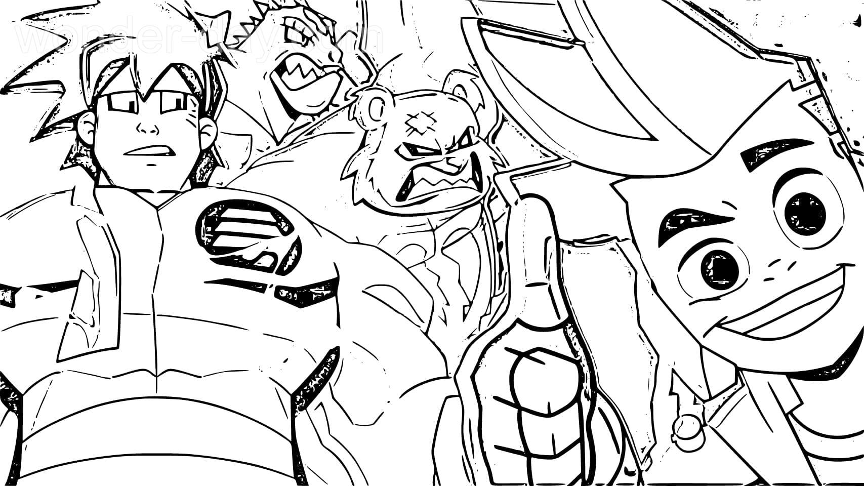 Akedo coloring pages wonder day â coloring pages for children and adults