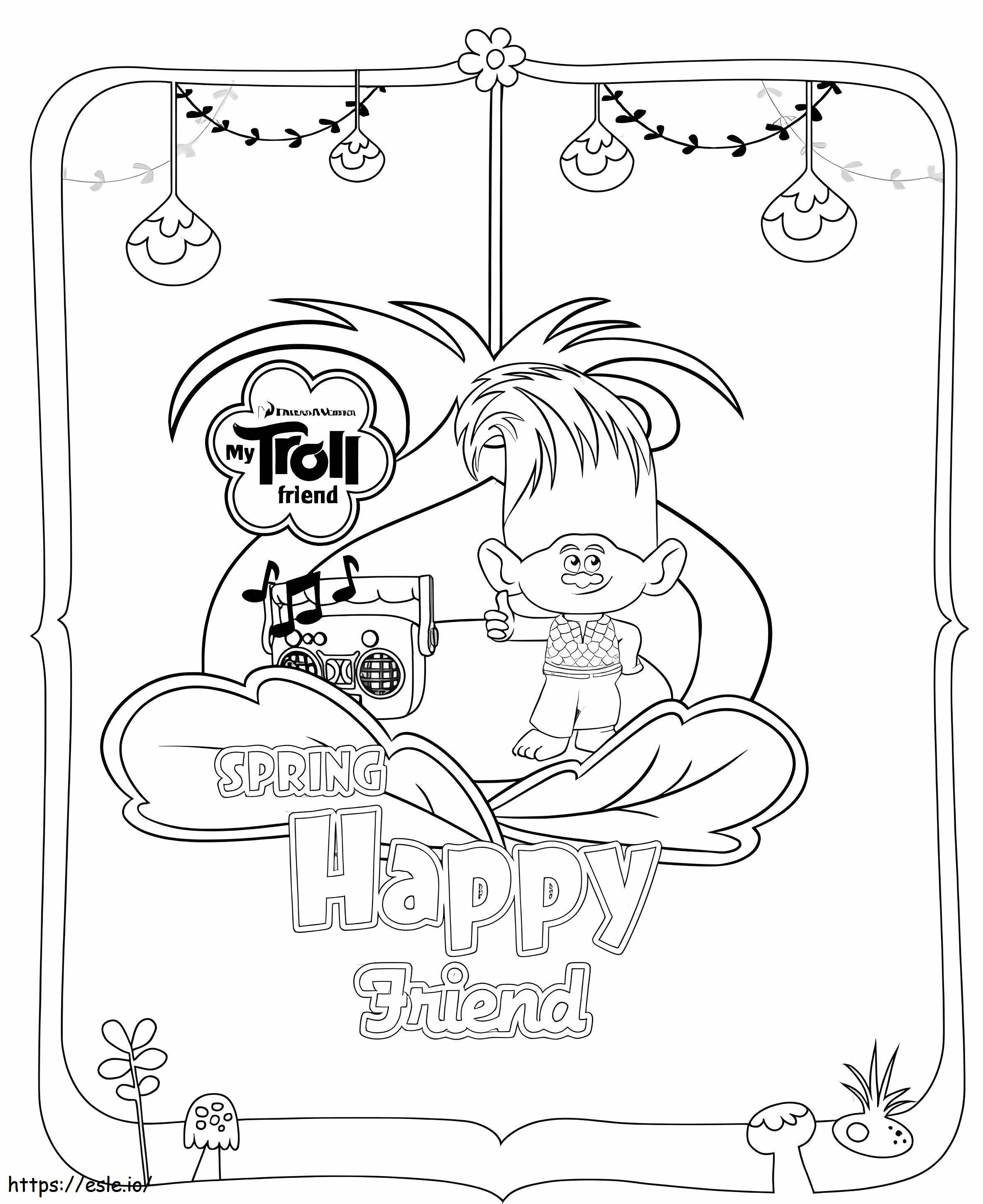 Wonder day trolls coloring page