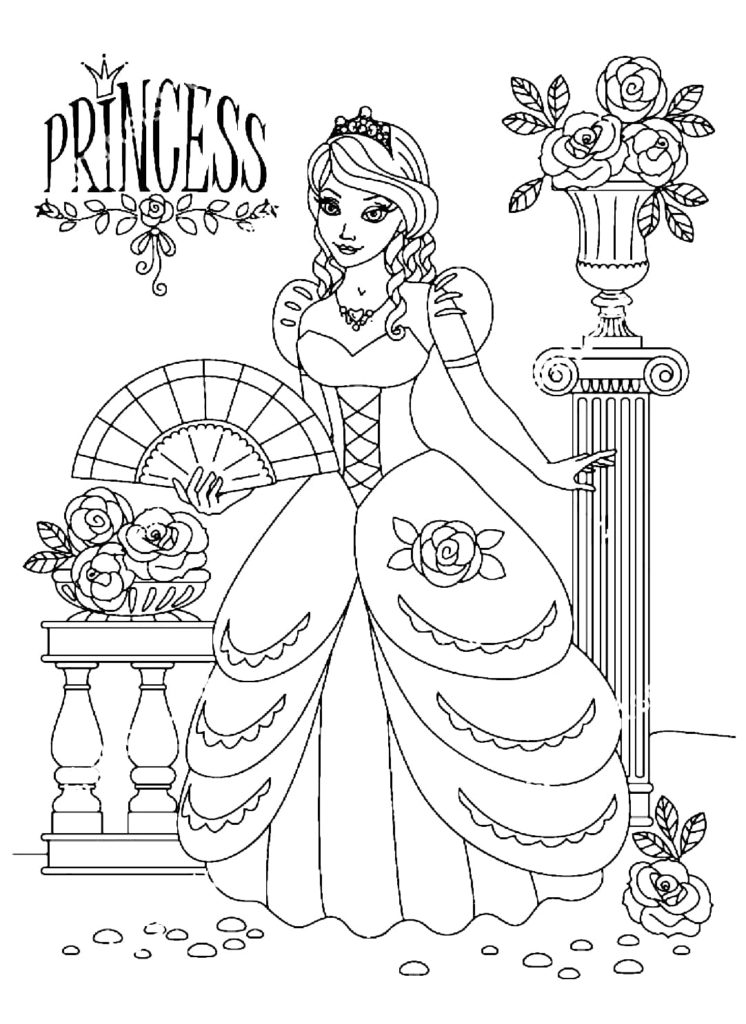 Princess coloring pages download and print on wonder