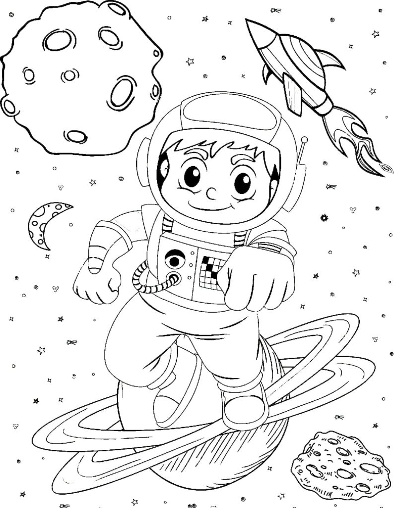 Wonder day astronaut coloring page