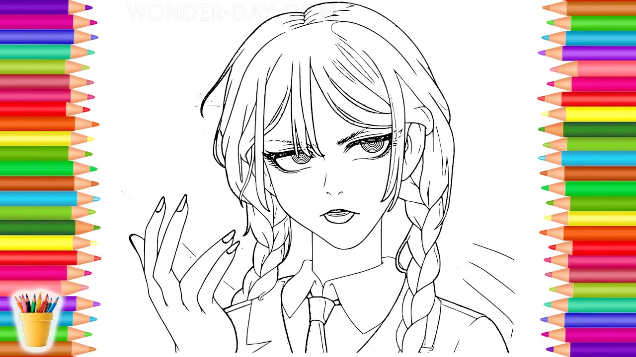 Wednesday coloring book wednesday coloring page how to color wednesday