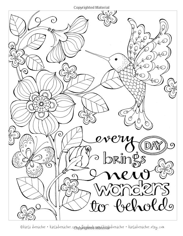 Every day brings new wonders to behold words cute coloring pages abstract coloring pages bird coloring pages