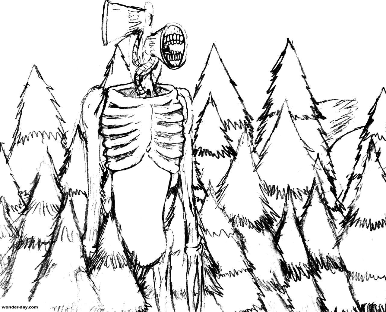 Top free printable coloring pages siren head wonder day coloring home pages â