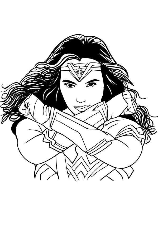 Drawing of wonder woman gal gadot to print and coloring wonder woman drawing superhero coloring pages superhero coloring