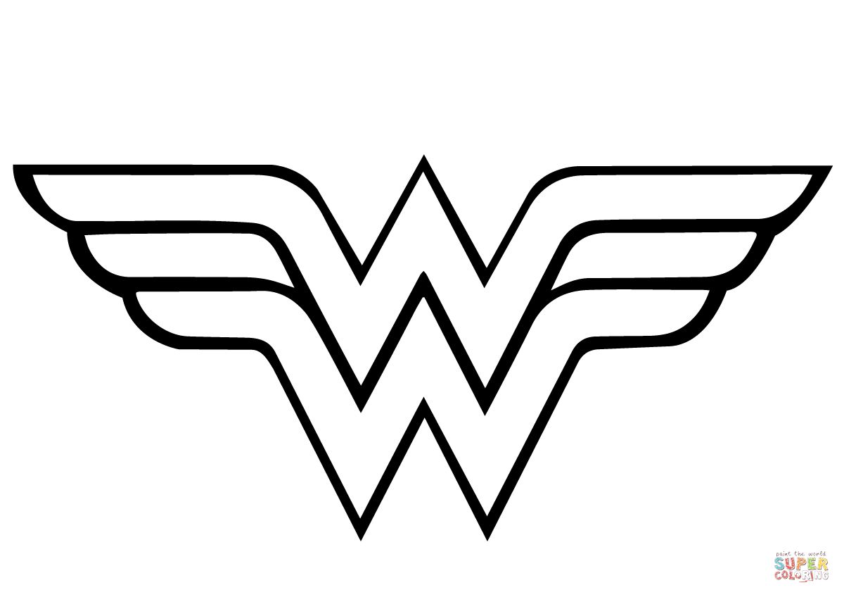 Wonder woman logo coloring page free printable coloring pages