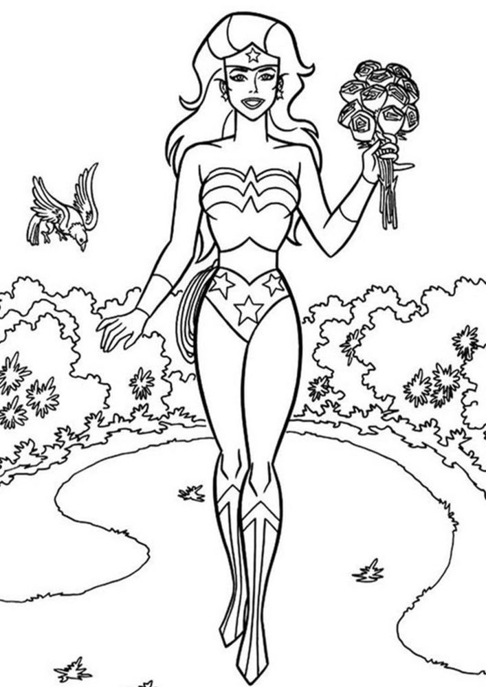 Free easy to print wonder woman coloring pages
