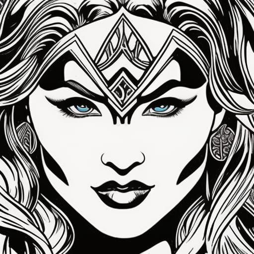 Wonder woman portrait coloring book