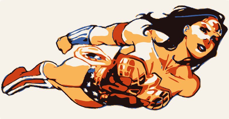 Wonder woman flying stencil in layers