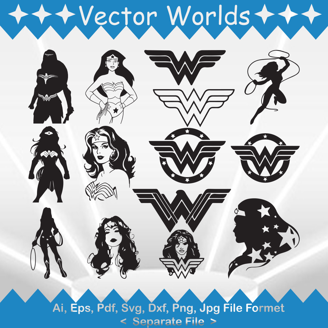 Wonder woman svg vector design