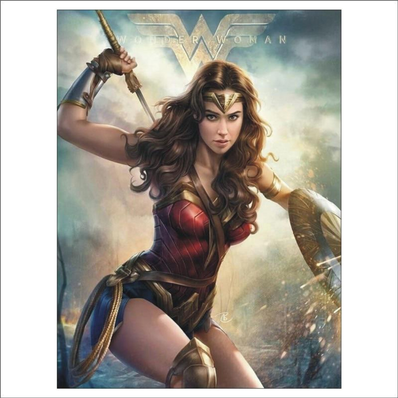 D diamond painting wonder woman in battle kit