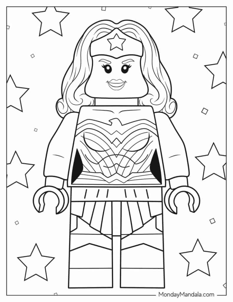 Wonder woman coloring pages free pdf printables