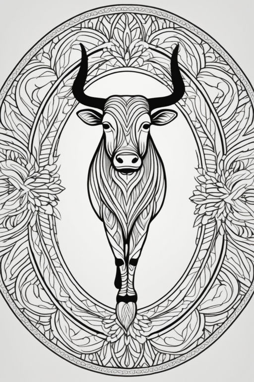 Bison head woodcut drawing