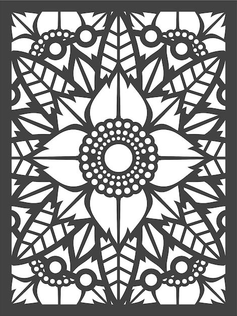 Premium vector pattern cutting cnc pattern for home decoration iron wood paper plastic