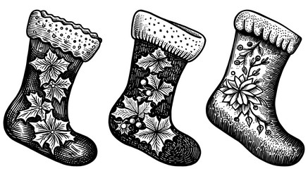 Christmas stockings coloring pages vector images over