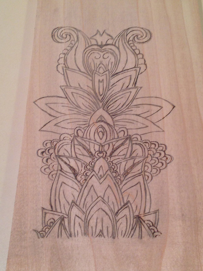 Coloring book patterns on wood