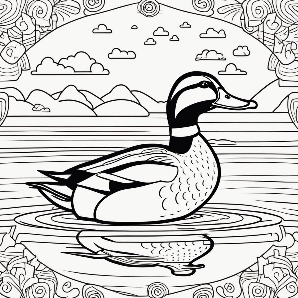 Highly detailed beautiful feathered duck