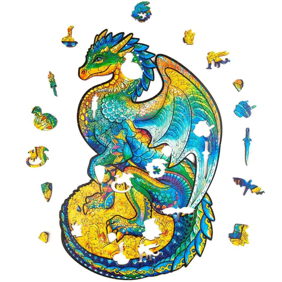 Guarding dragon wooden puzzle