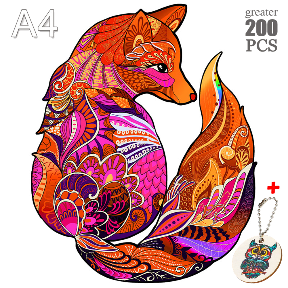 Fancy wooden puzzles animal jigsaw puzzles senior wolf dragon montessori toy for adults kids interesting dinosaur board set toy lang