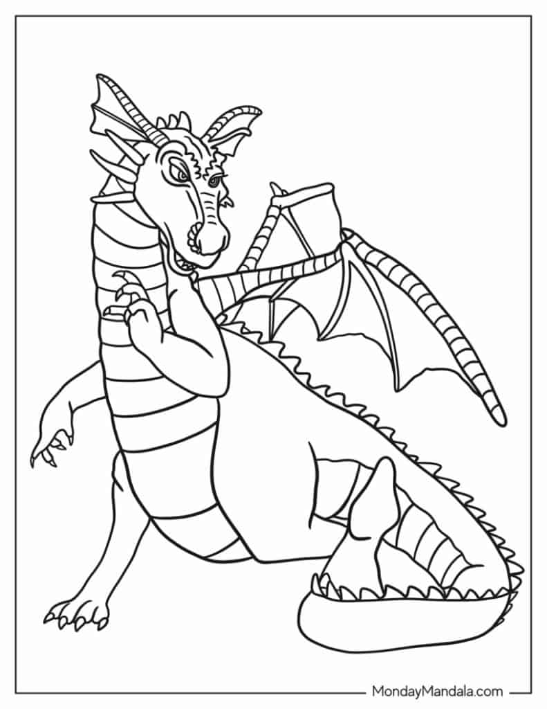 Dragon coloring pages free pdf printables