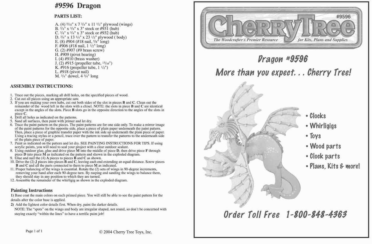 Dragon whirligig plan cherry tree toys