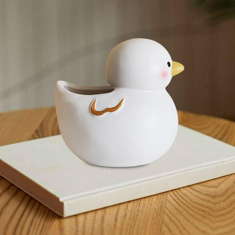 Ceramic succulent pot multifunction animal duck shape plant flower pot home decorative cartoon planters pot flowerpot pen holder duck