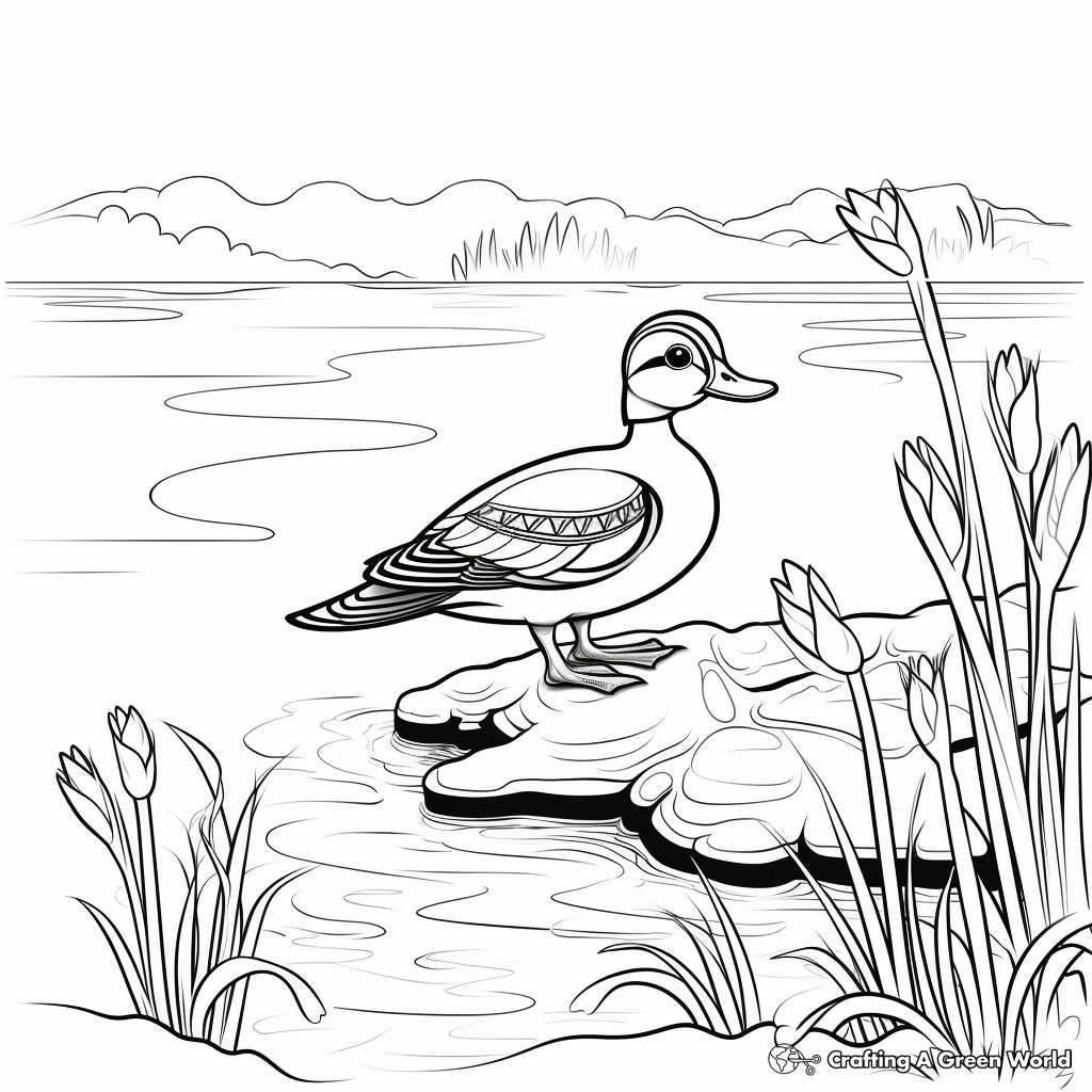 Wood duck coloring pages