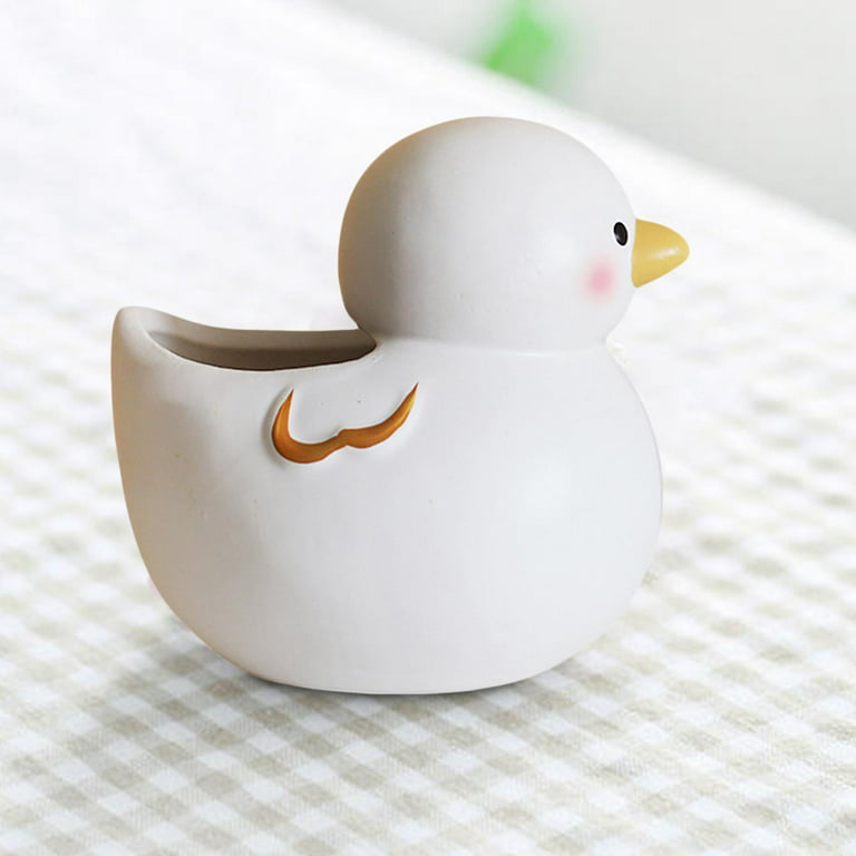Ceramic succulent pot multifunction animal duck shape plant flower pot home decorative cartoon planters pot flowerpot pen holder duck